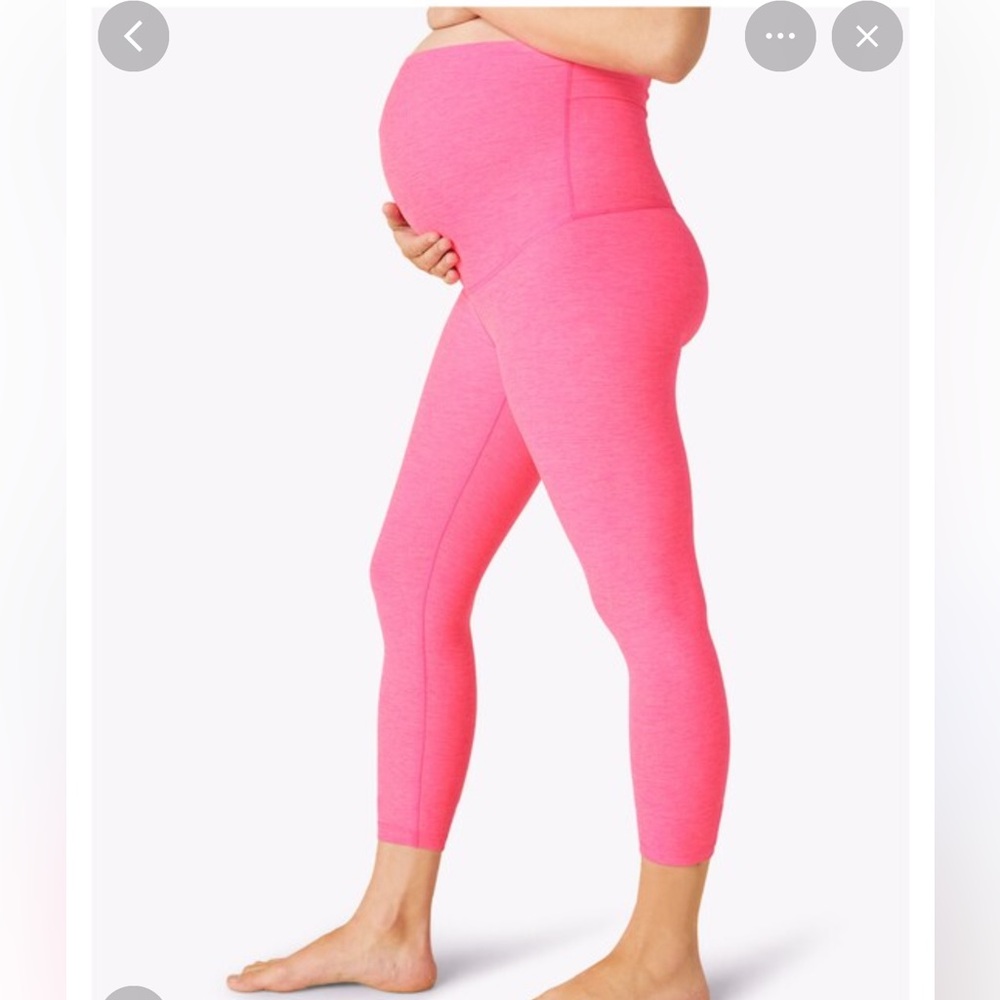 BEYOND YOGA - Spacedye Love the Bump Midi Maternity Legging - Hot Pink Sz L
